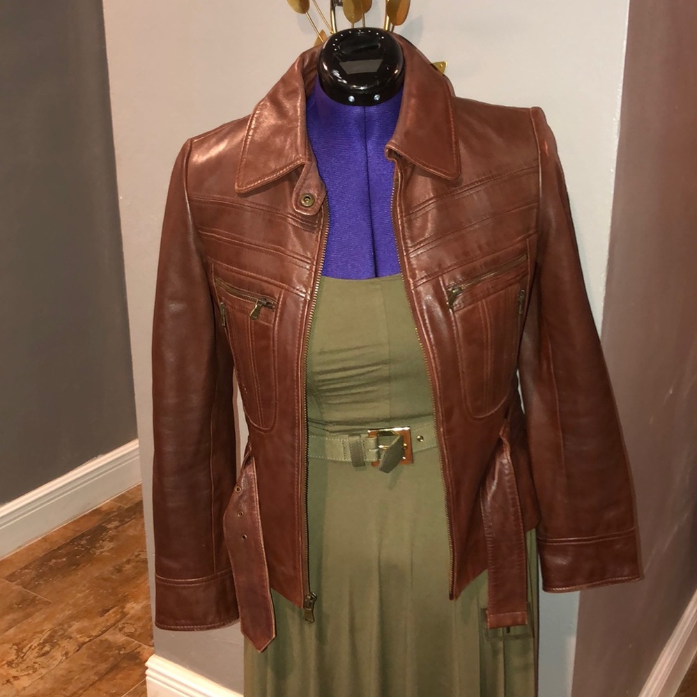 Vintage Guess brown leather jacket